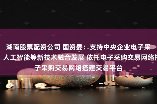 湖南股票配资公司 国资委：支持中央企业电子采购与大数据、人工智能等新技术融合发展 依托电子采购交易网络搭建交易平台